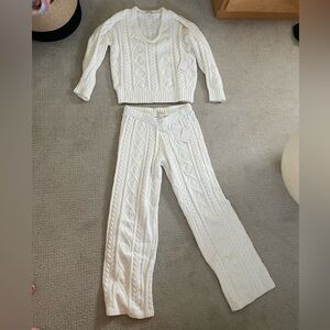 P.J. Salvage Chenille Cozy Cable Lounge Set ivory small